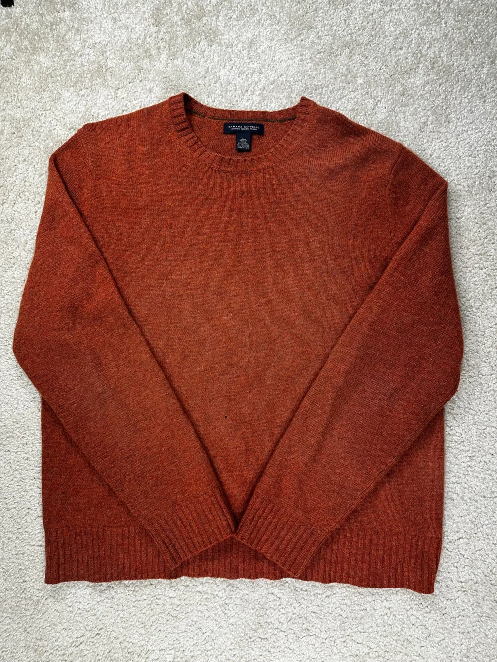 Banana Republic Men's Crewneck Sweater in Deep Rust